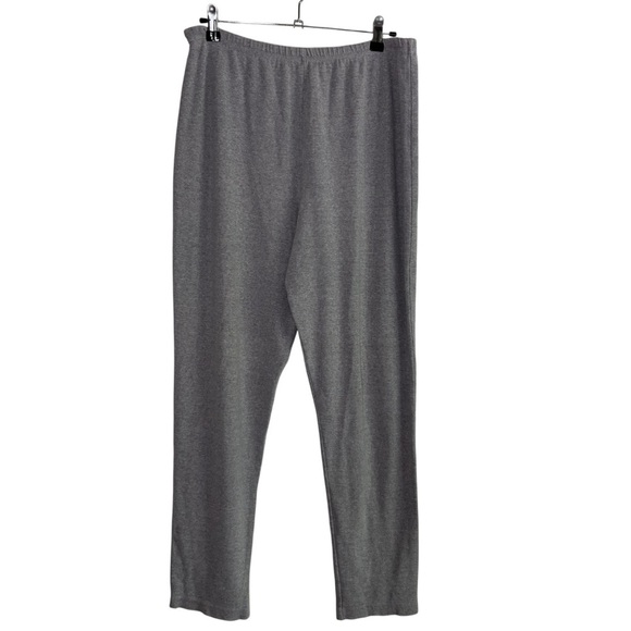 Green Cotton Sustainable Lounge Pants Medium Gray Ribbed Pull On Denmark Granola - Picture 1 of 8